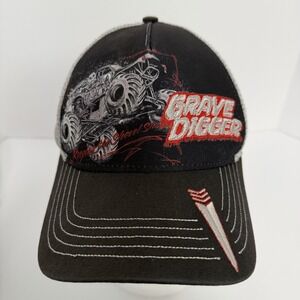 Monster Jam Grave Digger Hat Cap Black Monster Truck Racing Shovel Sharp Adult